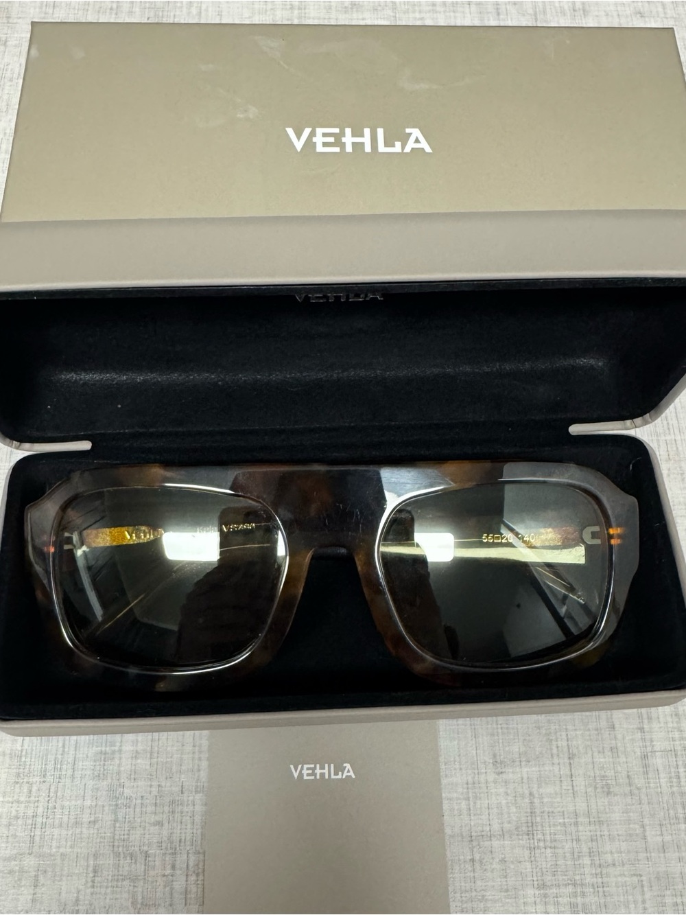 VEHLA KaiaTortoiseshell Square Sunglasses - Brown/Green lenses